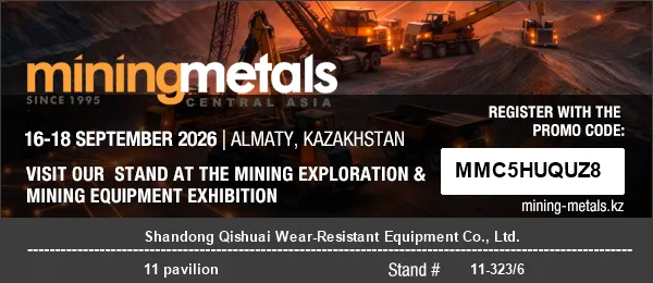Vybavenie odolné voči opotrebovaniu Shandong Qishuai na účasť na MININGWORLD CENTRAL ASIA 2026 v Almaty